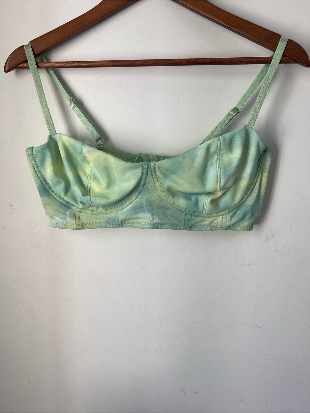 Pastel Mint Tie-Dye Underwire Bralette